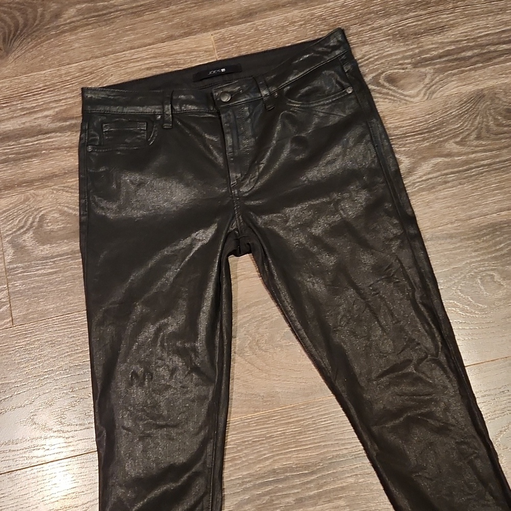 ❤️ JOES COATED CROPPED SKINNY JEANS IN JET BLACK, 10 (30) - Picture 8 of 12